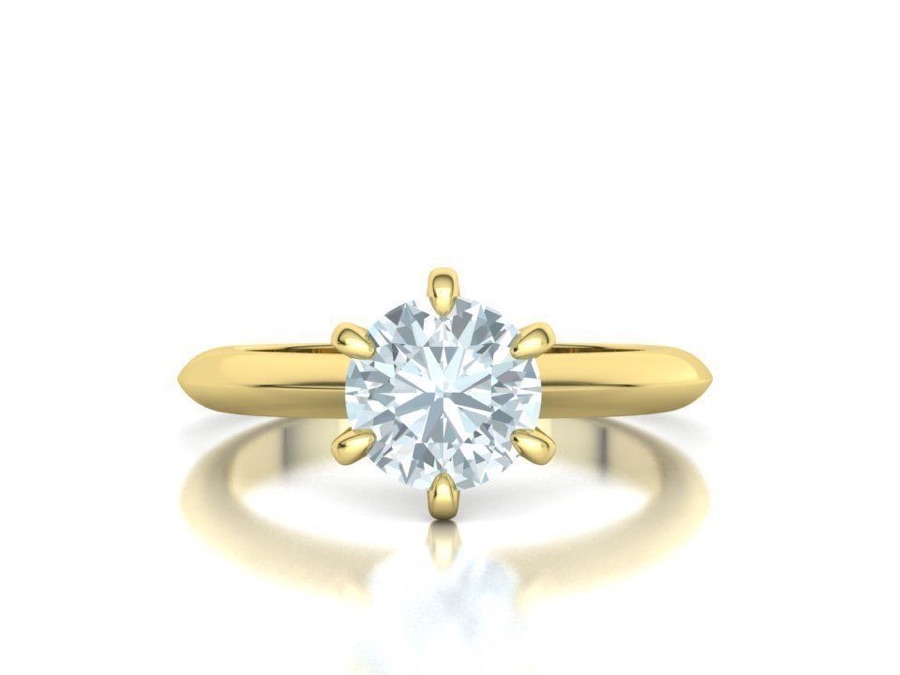 Anillo de compromiso Estilo Tiffany con diamante