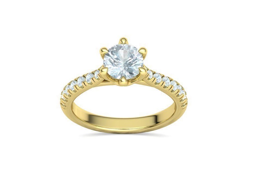 Anillo de compromiso Trellis con diamante